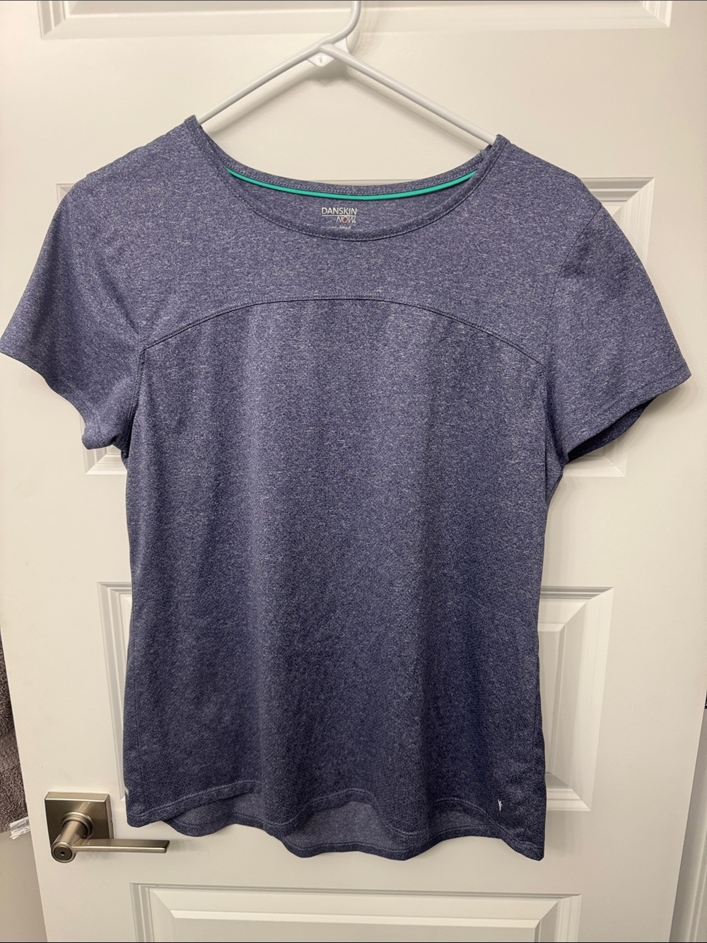 Danskin Now Navy Heather Short Sleeve Crew Tee